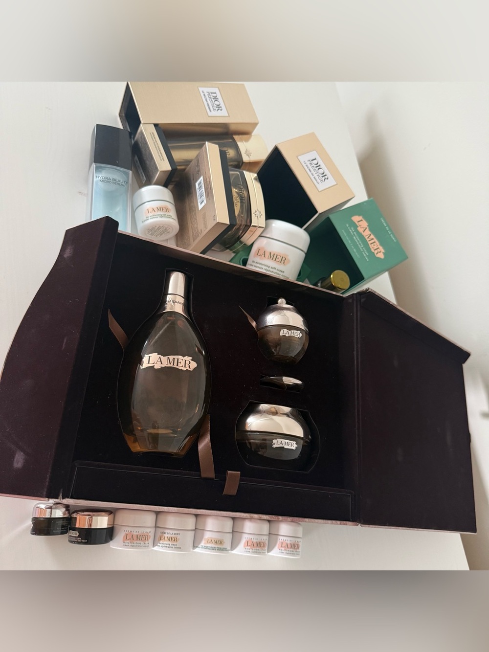 La mer, Chanel, Dior empty Jars